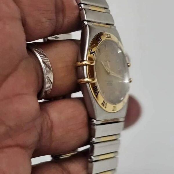 Omega Constellation Quartz Perpetual Calendar Gents Watch - Gold & Steel - Full-Length Chain - Mint Condition - Image 3